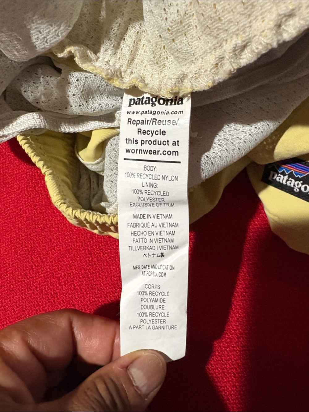 Patagonia Kids Baggies Shorts 5" Lined Milled Yellow Size XL 14 - Picture 5 of 12